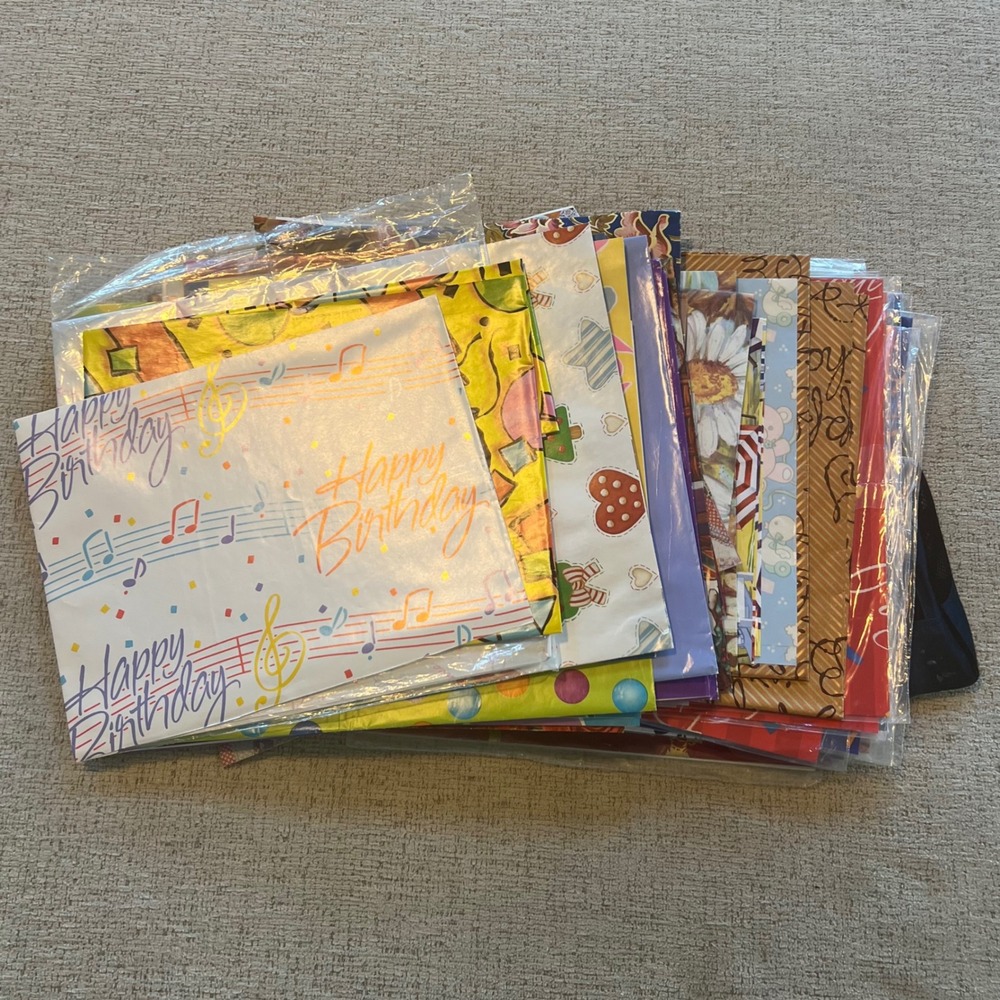 Huge Lot Vintage Gift Wrap Hallmark Ambassador Birthday Christmas Floral Sports